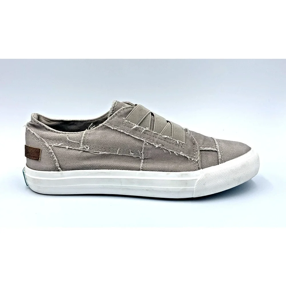 Blowfish Malibu Play Canvas Slip On‎ Sneakers Women 7.5 Taupe Distressed ZS0019